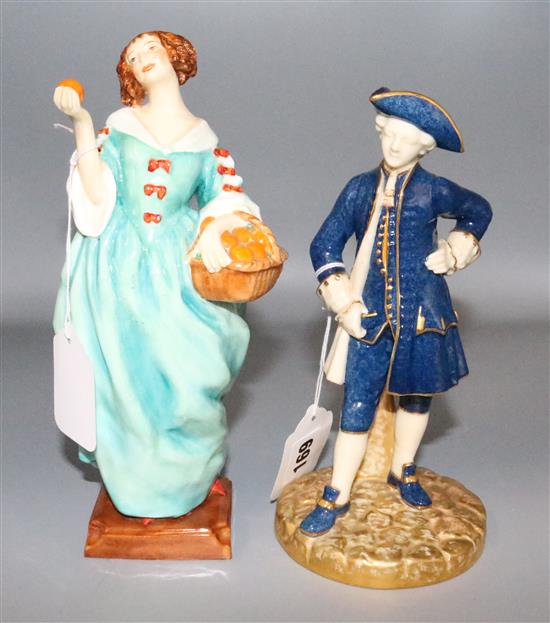 Royal Worcester figures, Sweet Nels of Old Drury and a sailor